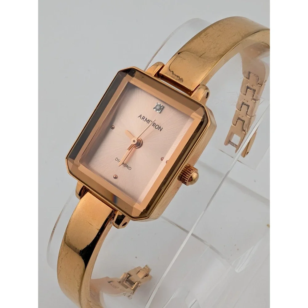 Armitron Diamond Watch Women 22mm Case Rose Gold 6.25